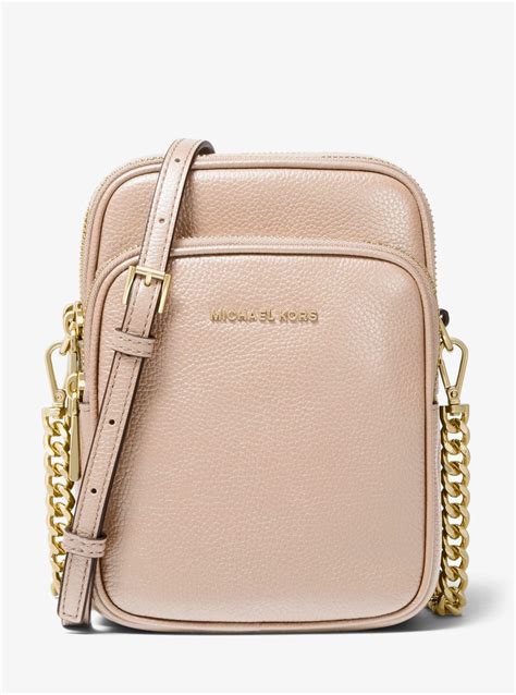 michael michael kors jet set medium pebbled leather crossbody bag|michael kors studded crossbody bag.